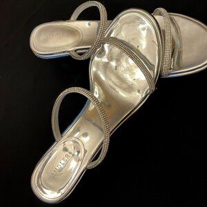 Authentic. Wangler Julio Strass Silver Sandal: Size 41